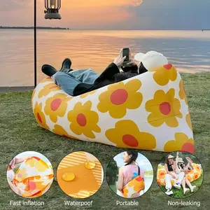 Outdoor Quick Inflatable Air Sofa Bed, Premium Sleeping Bag, Inflatable Cushion Lazy Bag, Beanbag Lazy Sofa, Ideal for Camping, Travel, Hiking, Pool, Beach Party
