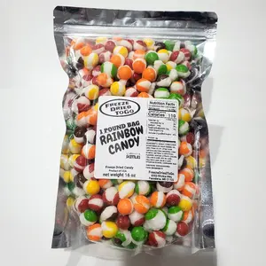 1 pound bag "Freeze Dried" CANDY RAINBOW - crunchy bites - (not affiliated with SKITTLES)