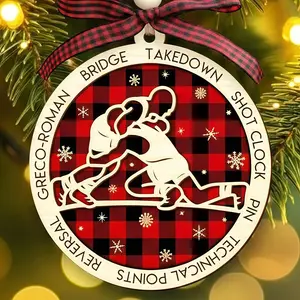 Wrestling Christmas Ornament - Wrestling Ornaments, Wrestler Ornaments for Christmas Tree -  Gifts for Men, Boys, Lovers, Wrestlers - Wrestlers Gifts - 2 Layers  Christmas Ornament 2025