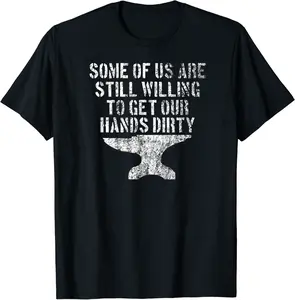 Vintage Distressed Blacksmith - Get Our Hands Dirty Anvil T-Shirt - Zofisteffen Shop 32B0829L32DB