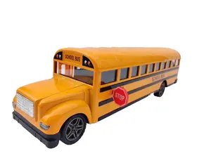 8.5 Inch School Bus Die Cast Car Pull Back Action with Openable Side and Back Doors and Stop Sign diecast  cars