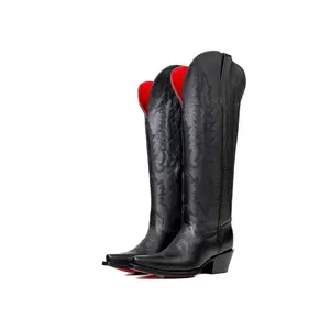 Kaylee Tall Red Bottom Wide Calf Snip Toe Cowgirl Boot