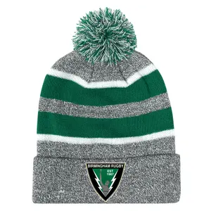 Birmingham Vulcans Rugby Hooped Pom-Pom Beanie