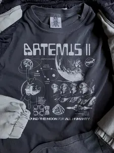 Artemis II NASA Mission T-Shirt, Vintage Feel, DTG Print, Space Exploration Apparel