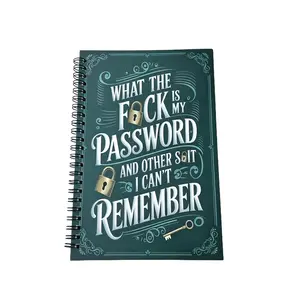 Spiral-bound password tracker — “What the f is my password” humorous organizer; keep your login information safe and handy at home or in the office adhd accessories