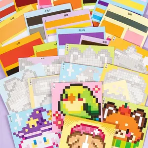 24pcs Pixel Story 2.0 Building Block Sticker Book, Handmade Decoration Material DIY Photo Frame Phone Case Key Card Holder Diary Album