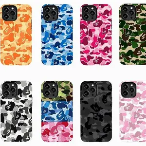Bape Protective Camo Streetwear Phone Case Suitable for iPhone 17/16/15/14/13/12/11 Pro Max/Plus and Samsung Galaxy S23FE/22/23 Impact Resistant Hard Case with Impact Dispersion Technology & Flexible Rubber Liner Glossy Finish UV Protected 2-Piece Design