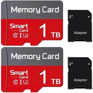 2-Pack × 1TB Micro SD card flash memory card - TF/SD card, SD card, compatible with tablets/cameras/mobile phones, ultra-high-definition PSP games, monitors, PCS, mobile headphones and speakers - Safely store your files! Memory card!