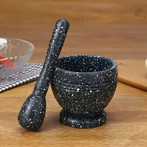1/2/3pcs Stone Texture Ceramic Mortar Set, Unique Texture Style, Durable Material, Spice Grinding, Nut Crushing, Aesthetic Design, Kitchen Gadgets, Utensils