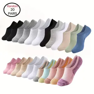 20 Pairs Invisible Socks - Soft Polyester Blend, No-Show Design for Sports, Casual, and Formal Wear, Machine Washable, Casual Wear Socks | Minimalist Socks | Knit Construction, Socks Menswear Man
