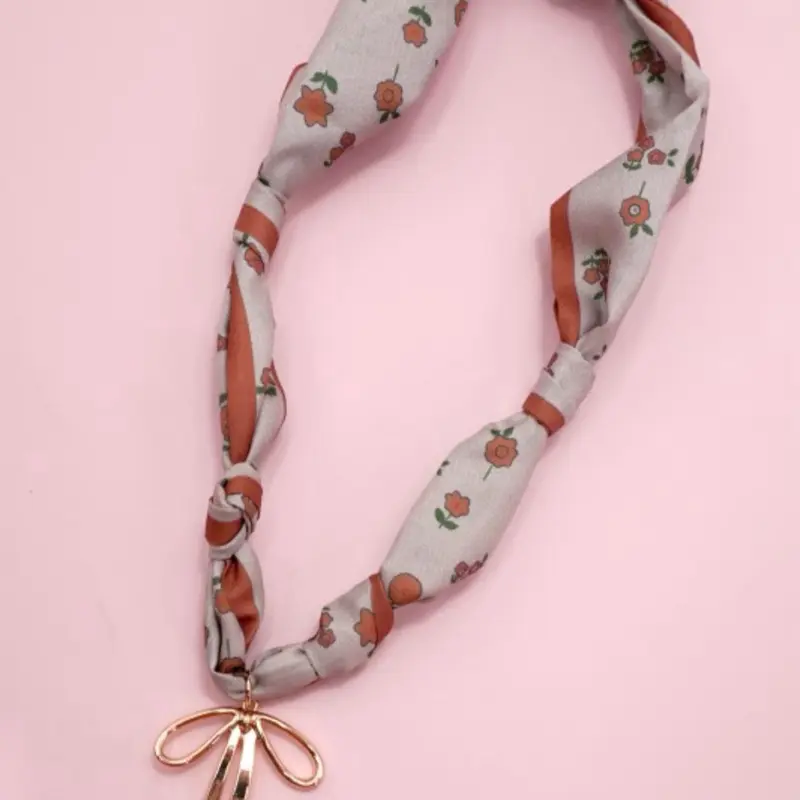 Floral Bow scarf Necklace