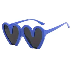 BLUE Love Frame Fashion Glasses for Women and Men - Anti Glare Sun Shades for Driving, Beach, and Travel