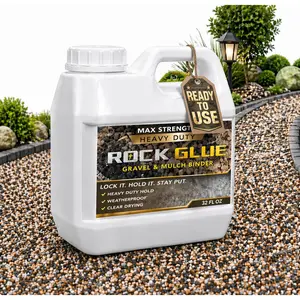 Rock Glue for Landscaping, 32 Fl Oz Mulch Glue,  Pea Gravel Binder for Pebble, Pine Straw for Outdoor, Long-Lasting Gravel Glue Lockdown Decorative for Patios, Gardens, Walkways, and Paths