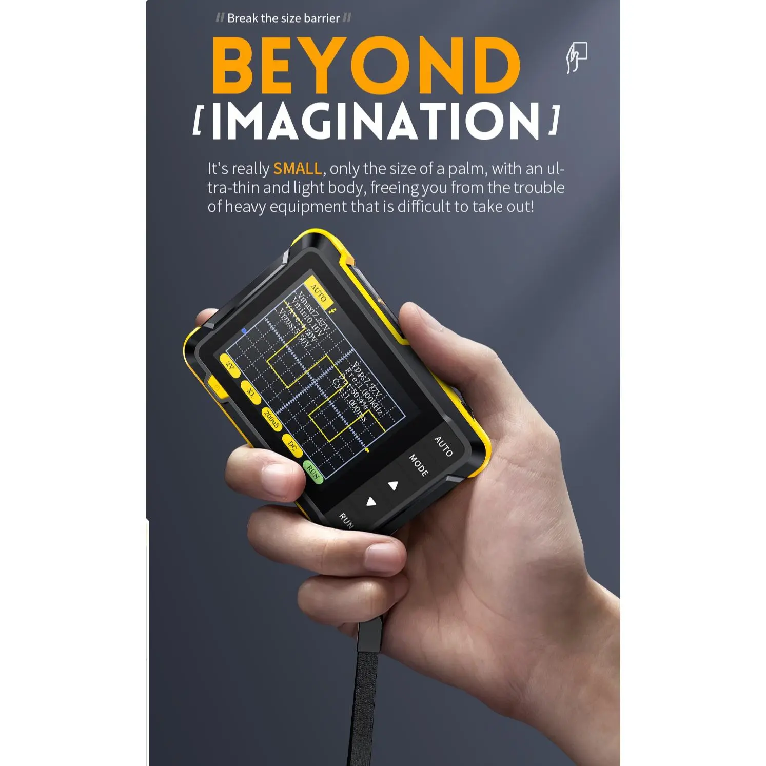 Handheld small oscilloscope Portable digital oscilloscope for beginners' teaching and maintenance Practical Performance Diy Electronic Projects
