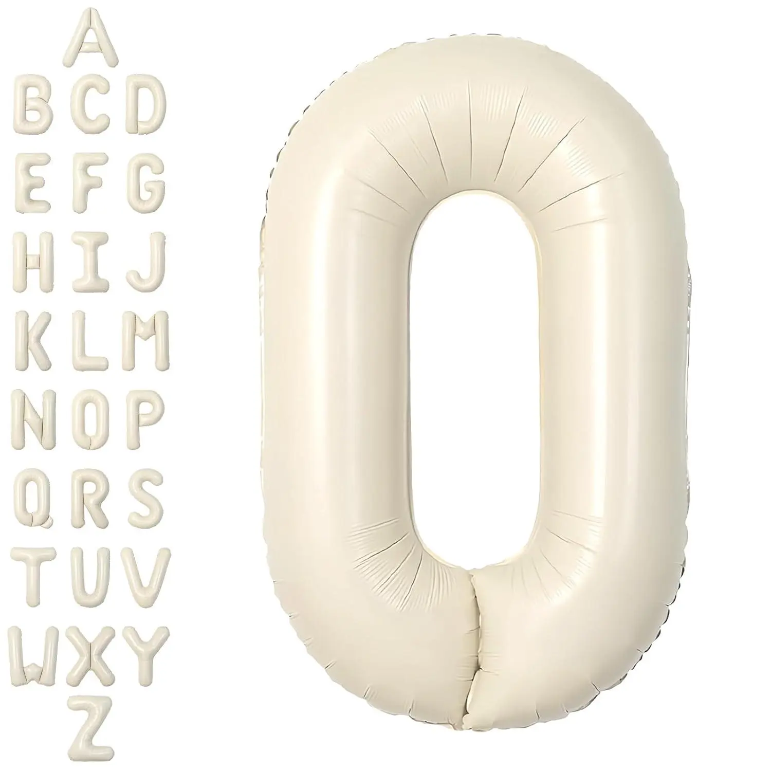 40 Inch Cream Large O Letter Balloons Big Foil Helium A-Z | Jumbo Mylar Letter Balloons Happy Birthday Party Decorations For Women Anniversary Party Supplies