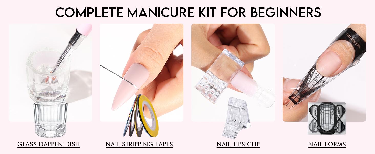 MOROVAN Mother's Day Poly Gel Nail Starter Kit: All-in-One Nail Art Kit for Beginners with UV Lamp, Perfect DIY Nail Extension Gift for Women