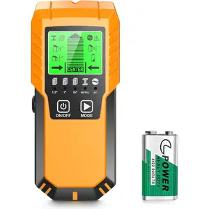 Stud Finder Wall Scanner Detector - 5 in 1  Wall  Metal Stud Locator Edge Center Sensor Beam for Live AC Wire Pipe Metal Lumber Joist Drywall Framing Detection(Yellow)