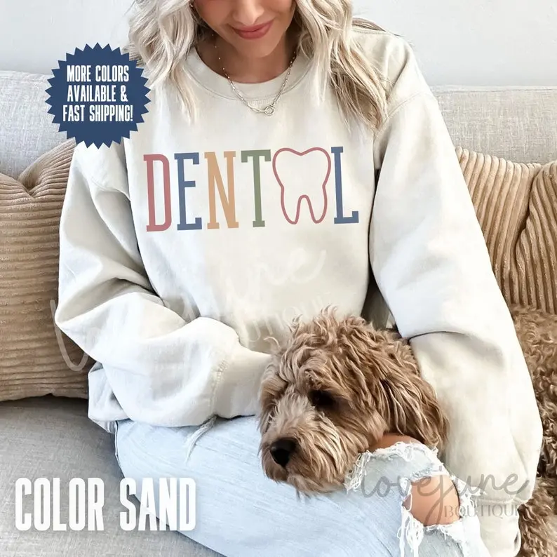 Dental Crewneck Sweatshirt Gift for Dentist RDH Grad Dental Assistant Hygienist Bulk Order Office Gifts Custom, Hygiene