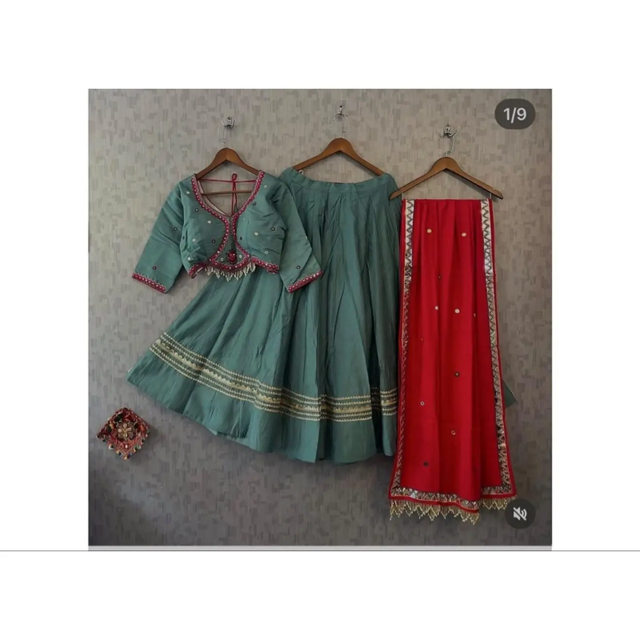 Chaniya Choli Blouse Size 40-42 Length 41-42 Handwork with Real Mirror Ready to Wear Traditional Indian Outfit