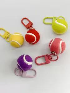 Mini Sports Style Tennis Keychain - Zinc Alloy Door Lock Keyring, Colorful Tennis Design, Suitable For Both Men And Women, Durable Bag Accessories, Keychain For Bags, Holiday Gift Accessories|Bag Charm Decoration Pendant|Bag Charms Accessory|Bag Pendant.
