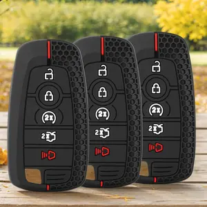 For Ford Fusion Mustang Explorer F-150 F-250 F-350 2017-2020 Silicone Car Key Protector Remote Key Case Fob Shell Cover Skin Holder 5 Button