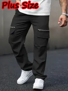 Men's Large Size Oversized Work Pants Comfortable Versatile All Seasons Outdoor Street Style, Casual Fashion Pockets Cargo Pants for Men