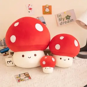 Cute Cartoon Round Mushroom Shaped Plush Toy, Soft Huggable Mushroom Plush Pillow, Cute Stuffed Animal Toy, Room Decor Gift for Kids