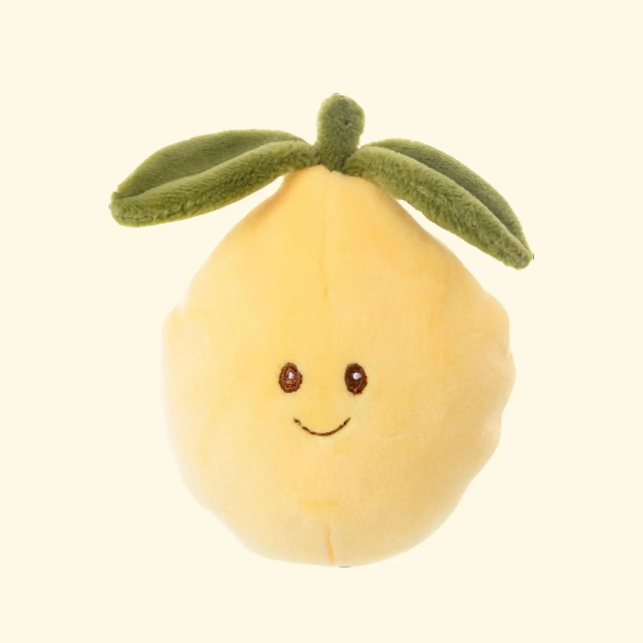 Bukowski Bears Unisex Playful 4-Inch Lemon Yellow Soft Plush Fabric Fruit Keychain for Bags, Backpacks, and Keys