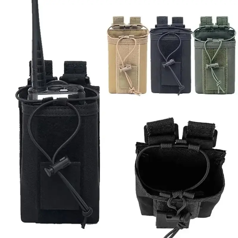 Heavy-Duty MOLLE Tactical Radio Holder - Lightweight Handheld 2-Way Walkie Talkie Pouch Case, Baofeng Compatible, Safety-Focused Hunting & Outdoor Sports Accessory