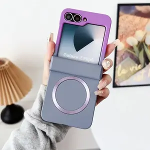 Magnetic Plastic Hinge Protection Phone Case for Samsung Galaxy Z Flip 7 6 5 4 3 Flip6 Flip5 Flip4 Flip3 5G Shockproof Cover