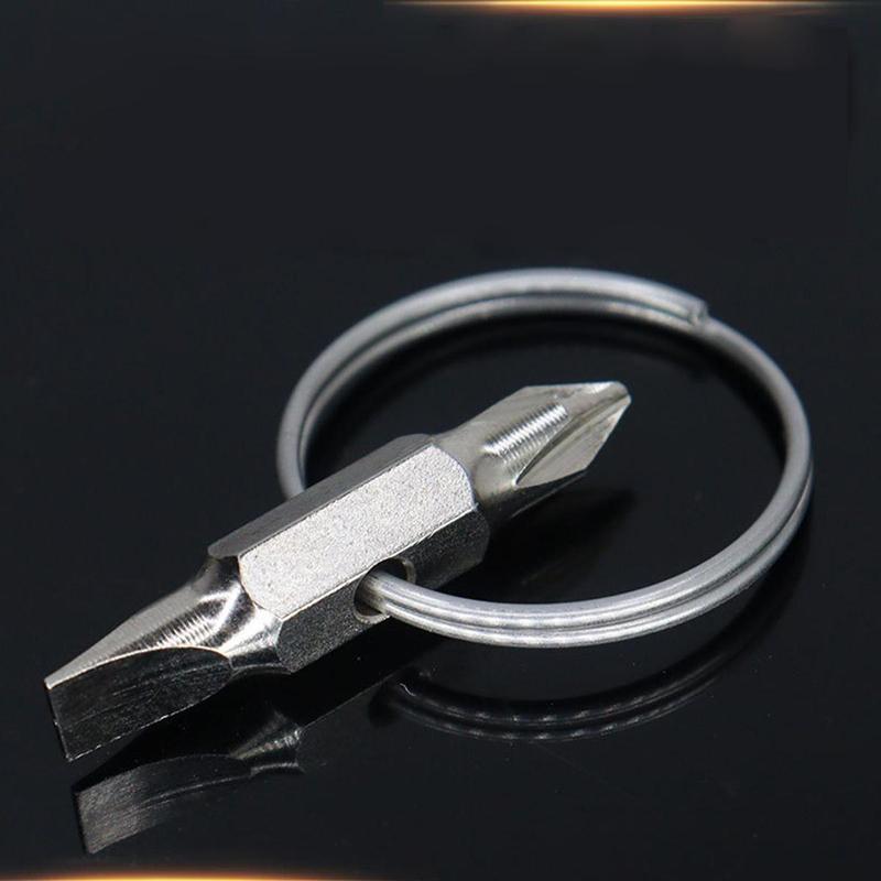 Functionally Keychain Double Head Keychain with Phillips and Flat Head, Multipurpose Keychain ...