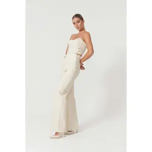 JENDUE Chaby Denim Jean - Ecru Wide Leg