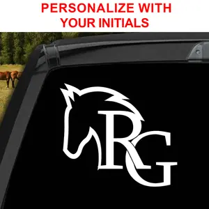 Personalized Decal Sticker Vinyl with Horse and Initials Cattle Brand Calcomania para Troca o Carro Customizable Western Style for Trucks or Trailers