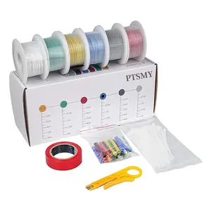 14/16/18/20 AWG Core Wire 16.4ft Each 6 Colors, 16 Gauge Electronic Tinned Copper Wire, Silicone Rubber Insulated Hook up Wire Kit for Automotive,Boat, LED Lighting Strips