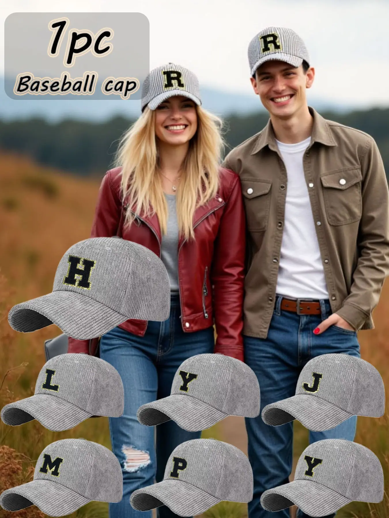 Vintage Corduroy Adjustable Baseball Cap for Men and Women, All Seasons Casual Soft Top Duckbill Hat for Outdoor Activities, Trendy Streetwear Accessory