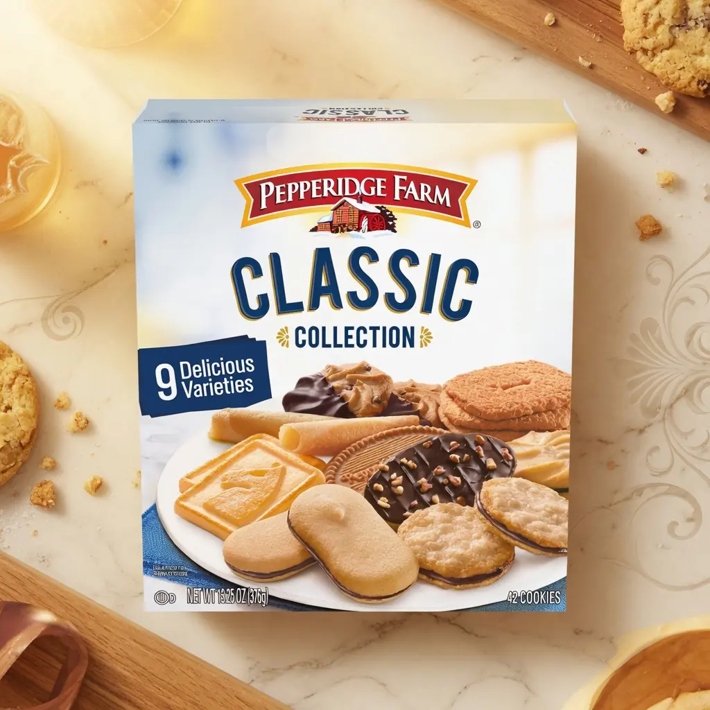 Pepperidge Farm Classic Collection Gourmet Cookies - 9 Varieties (Brussels & Lisbon Flavors), 13.25 Oz Box, Cookie Crunch Celebration Dessert Snacks with Sweet Biscuits & Chocolate Treats, Celebration Cookie