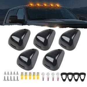 LED Roof Cab Marker Lights 5PCS, Smoke Lens Clearance Light Kit for Ford F250 F350 1999-2016 Pickup Truck