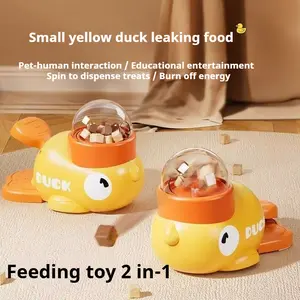Interactive Cat Puzzle Treat Dispenser Toy, Duck-Shaped Food Slow Feeder for Cats and Small Dogs Enrichment, IQ Training and Exercise 8.6 Inches, durable  Duck,  Cat  snacktime, pet gift small medium dog