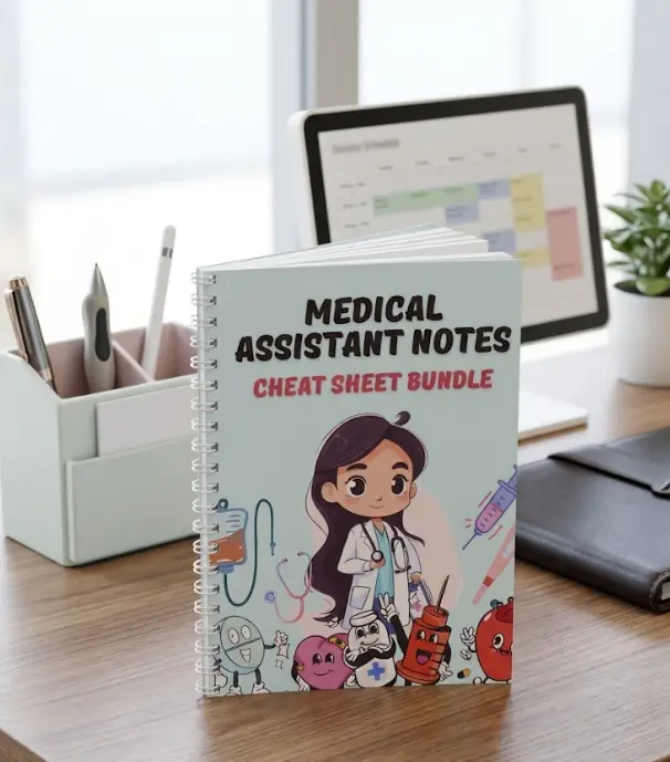Essential Medical Assistant Pocket Study Guide – Color-Coded Clinical Cheat Sheet Handbook for Nursing & Healthcare Trainees