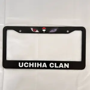 FunPlatesHub, Naruto anime fans, Sasuke rinnegan and sharingan ,Stainless Steel U.S. License Plate Frame, car accessories, Black