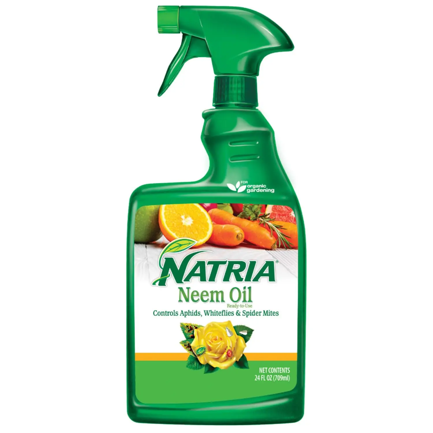 Natria Ready-to-Use Neem Oil Gardening Spray - 24 oz Bottle, Pest & Disease Control for Houseplants, Home Gardens