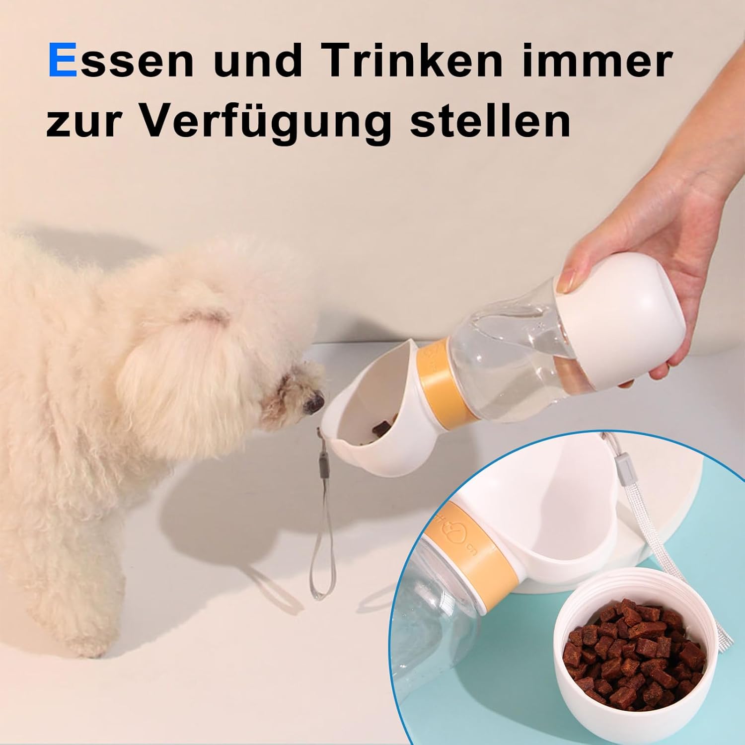 Portable Dog Water Bottle With Food Container Leak Proof Pet Water Dispenser Travel Puppy Bowl Dog Poop Bags For Outdoor Walking Hiking Camping All In One Pet Feeding Tool