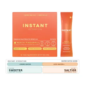 Instant Hydration 🌴 Tropical Escape - Premium Salt Electrolyte Drink Mix Sticks, 30 Count, Sugar Free Packets