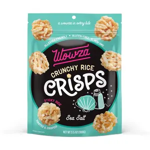 Wowza Sea Salt Rice Crisps, Healthy Sticky Rice Crunchy Rice Crisps, 3.5 oz bag (8) Wowza Sea Salt Rice Crisps, Healthy Sticky Rice Crunchy Rice Crisps, 3.5 oz bag (8)
