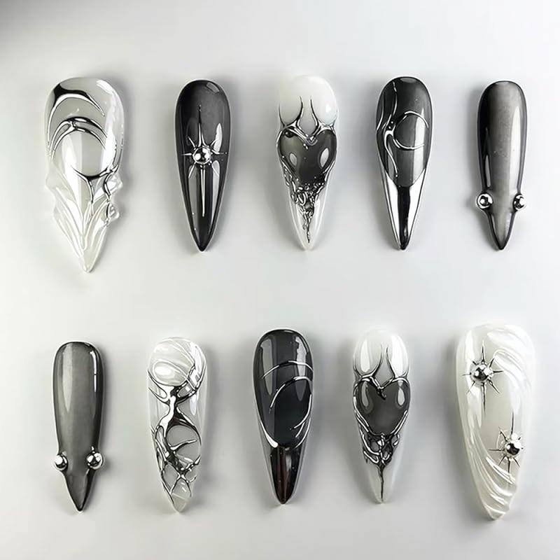 24Pcs Black French Tip Press on Nails Short Square Nail Tips Nude Fake Nails with 3D Bow Charms Stick on Nails Black False Nails French Acrylic Nails Cute Bows Glue on Nails for Women Nail Art Design