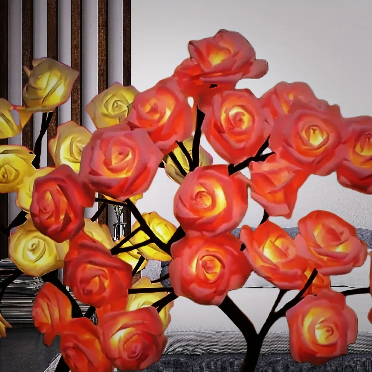 Enchanting LED Rose Fairy Lights - USB-Powered Multi-Color Artificial Flower String Lights with Realistic Blossom Design for Bedroom, Lounge, Hallway Decor - Ideal for Valentine's Day, Parties, Birthdays, Weddings