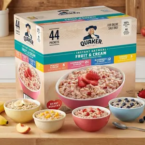 Quaker Instant Oatmeal Fruit & Cream Variety Pack - 44 Pack | Quick, Healthy Breakfast!
