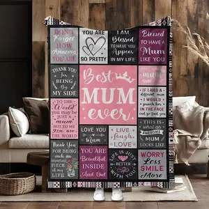 Letter Pattern Blanket, 1 Count Soft Throw Blanket, Air-conditioned Room Blanket, Warm Nap Blanket for Home Office Travel Camping