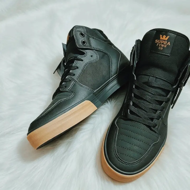Supra Vaider X Shoe Palace Black Leather High Top Skate Shoes Men's Sneakers