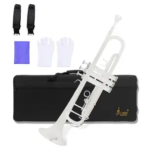 B-tone Silver Plated Trumpet, Professional Performance Silver Bb Trumpet, Wind Instrument for Beginners & Professionals